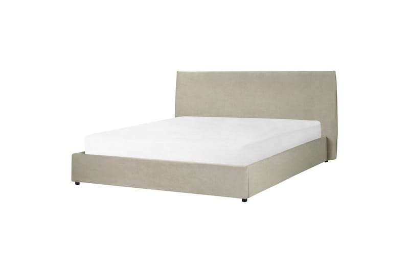 Seng med lagring Lavaur - Taupe/Fløyel, 180x200 cm - Møbler - Senger - Sengeramme & sengestamme