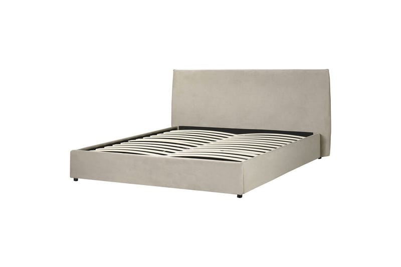 Seng med lagring Lavaur - Taupe/Fløyel, 180x200 cm - Møbler - Senger - Sengeramme & sengestamme