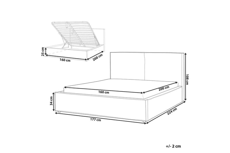 Seng med lagring Moissac - 160x200 cm - Møbler - Senger - Sengeramme & sengestamme