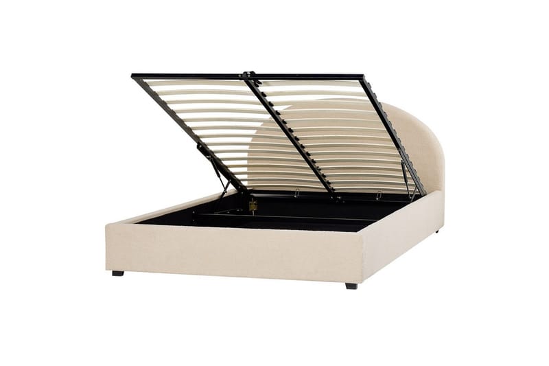 Seng med lagring Vaucluse - Beige/Bouclé, 140x200 cm - Møbler - Senger - Sengeramme & sengestamme