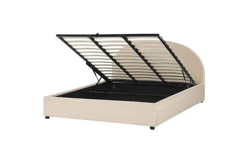 Seng med lagring Vaucluse - Beige/Bouclé, 180x200 cm - Møbler - Senger - Sengeramme & sengestamme