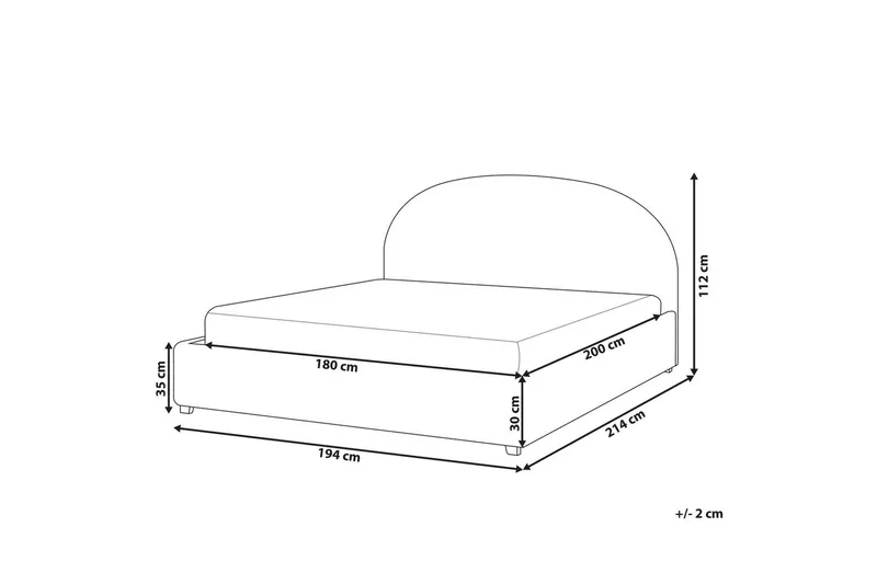 Seng med lagring Vaucluse - Beige/Bouclé, 180x200 cm - Møbler - Senger - Sengeramme & sengestamme