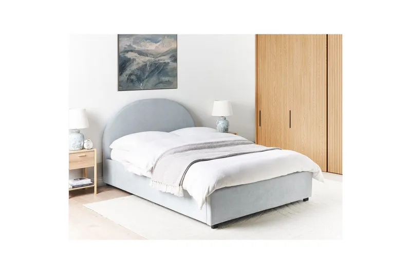 Seng med lagring Vaucluse - Lys blå/Polyester, Lyseblå/Polyester, 140x200 cm - Møbler - Senger - Sengeramme & sengestamme