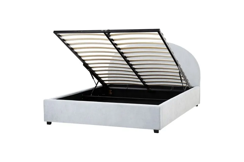 Seng med lagring Vaucluse - Lys blå/Polyester, Lyseblå/Polyester, 160x200 cm - Møbler - Senger - Sengeramme & sengestamme