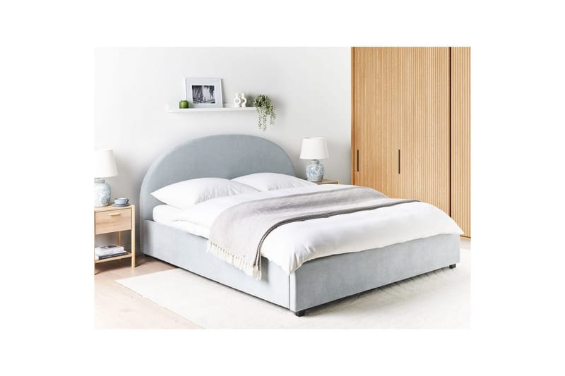 Seng med lagring Vaucluse - Lys blå/Polyester, Lyseblå/Polyester, 180x200 cm - Møbler - Senger - Sengeramme & sengestamme