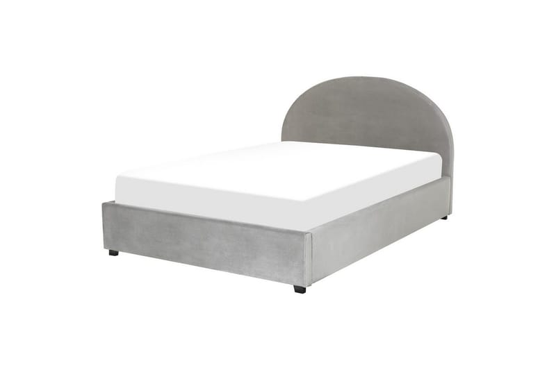Seng med lagring Vaucluse - Lys grå/Fløyel, Lysegrå/Fløyel, 160x200 cm - Møbler - Senger - Sengeramme & sengestamme