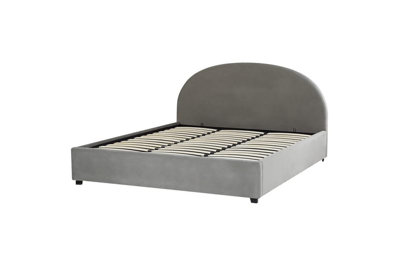 Seng med lagring Vaucluse - Lys grå/Fløyel, Lysegrå/Fløyel, 180x200 cm - Møbler - Senger - Sengeramme & sengestamme