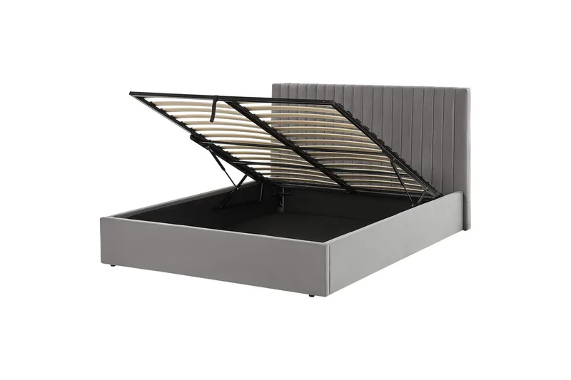 Seng med lagring Vion, Grå, 160x200 cm