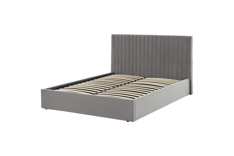 Seng med lagring Vion - Grå, 160x200 cm - Møbler - Senger - Sengeramme & sengestamme