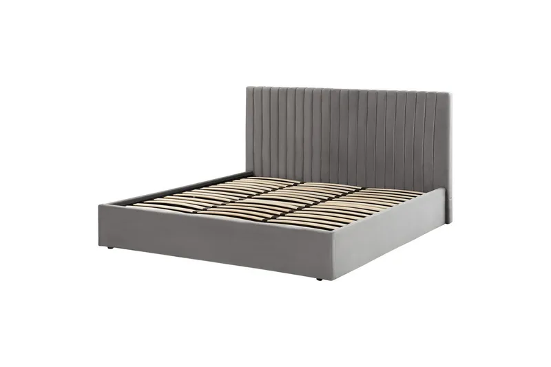 Seng med lagring Vion - Grå, 180x200 cm - Møbler - Senger - Sengeramme & sengestamme
