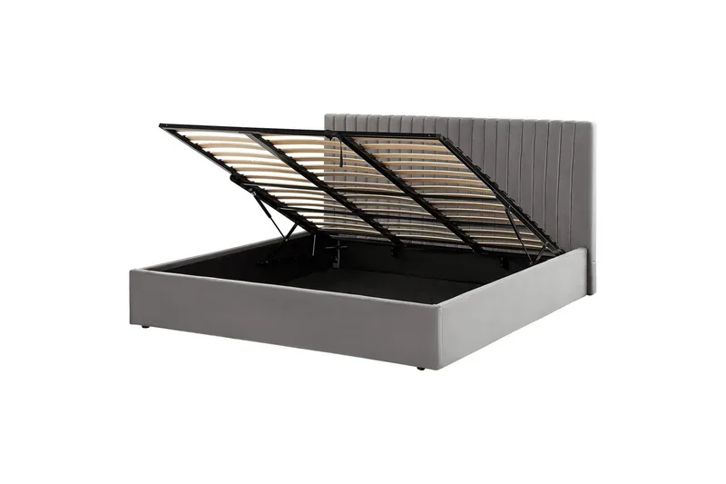Seng med lagring Vion, Grå, 180x200 cm