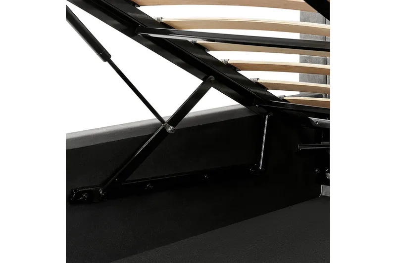 Seng med lagring Vion - Grå, 180x200 cm - Møbler - Senger - Sengeramme & sengestamme