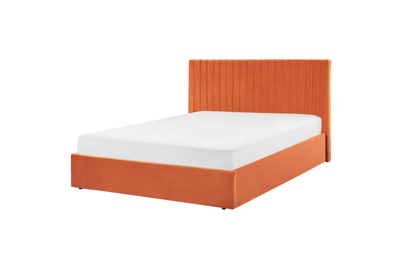Seng med lagring Vion - Oransje, 160x200 cm - Møbler - Senger - Sengeramme & sengestamme