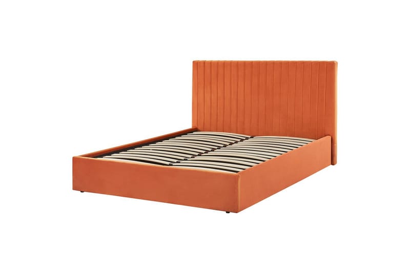 Seng med lagring Vion - Oransje, 160x200 cm - Møbler - Senger - Sengeramme & sengestamme