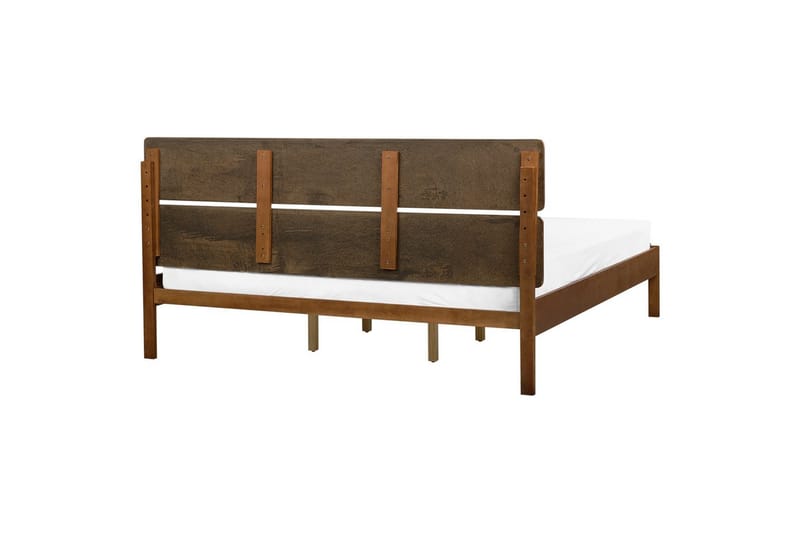 Seng med lamellbunn Boisset - Brun/Gummitre, 180x200 cm - Møbler - Senger - Sengeramme & sengestamme