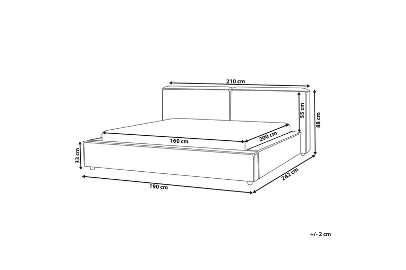 Seng med lamellbunn Linards - Beige/Manchesterstoff, 160x200 cm - Møbler - Senger - Sengeramme & sengestamme