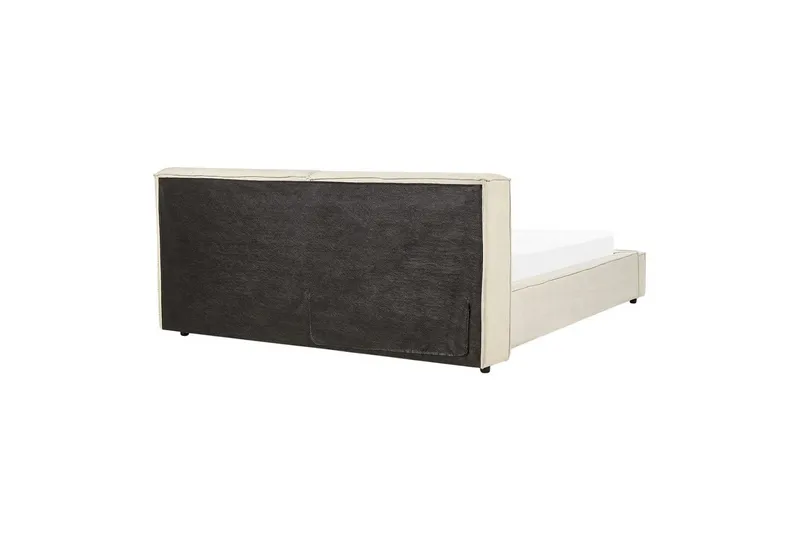 Seng med lamellbunn Linards - Beige/Manchesterstoff, 160x200 cm - Møbler - Senger - Sengeramme & sengestamme