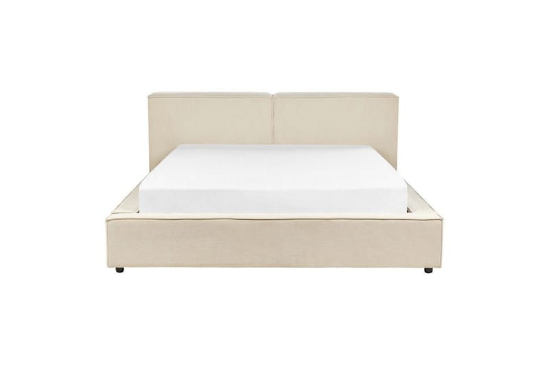 Seng med lamellbunn Linards - Beige/Manchesterstoff, 160x200 cm - Møbler - Senger - Sengeramme & sengestamme