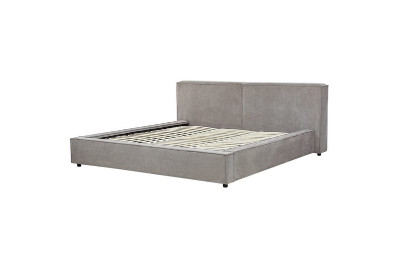 Seng med lamellbunn Linards - Grå/polyester, Grå/Polyester, 180x200 cm - Møbler - Senger - Sengeramme & sengestamme
