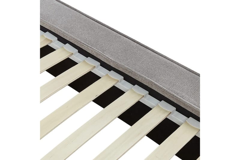 Seng med lamellbunn Linards - Grå/polyester, Grå/Polyester, 180x200 cm - Møbler - Senger - Sengeramme & sengestamme
