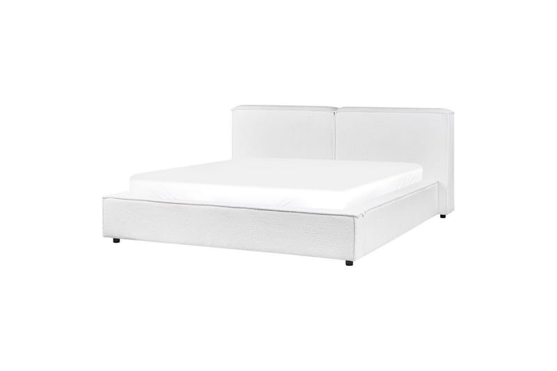 Seng med lamellbunn Linards - Hvit/Bouclé, 160x200 cm - Møbler - Senger - Sengeramme & sengestamme