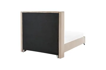 Seng med lamellbunn Lubbon - Beige, Sølv, 140x200 cm - Møbler - Senger - Sengeramme & sengestamme