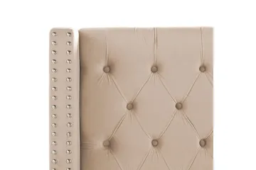 Seng med lamellbunn Lubbon - Beige, Sølv, 140x200 cm - Møbler - Senger - Sengeramme & sengestamme