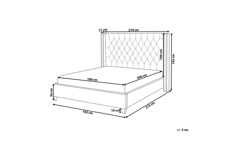Seng med lamellbunn Lubbon - Lysegrå, Sølv, Lys grå, sølv, 180x200 cm - Møbler - Senger - Sengeramme & sengestamme