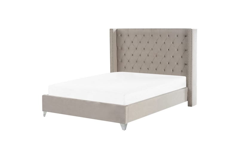 Seng med lamellbunn Lubbon, Lysegrå, Sølv, Lys grå, sølv, 180x200 cm