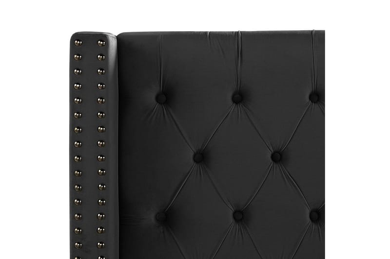 Seng med lamellbunn Lubbon - Svart, Sølv, 160x200 cm - Møbler - Senger - Sengeramme & sengestamme