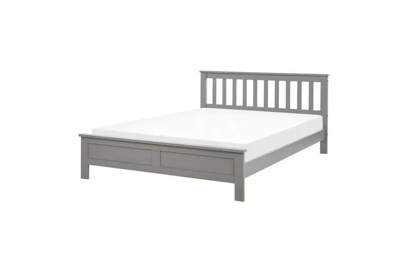 Seng med lamellbunn Mayenne, Grå, 140x200 cm