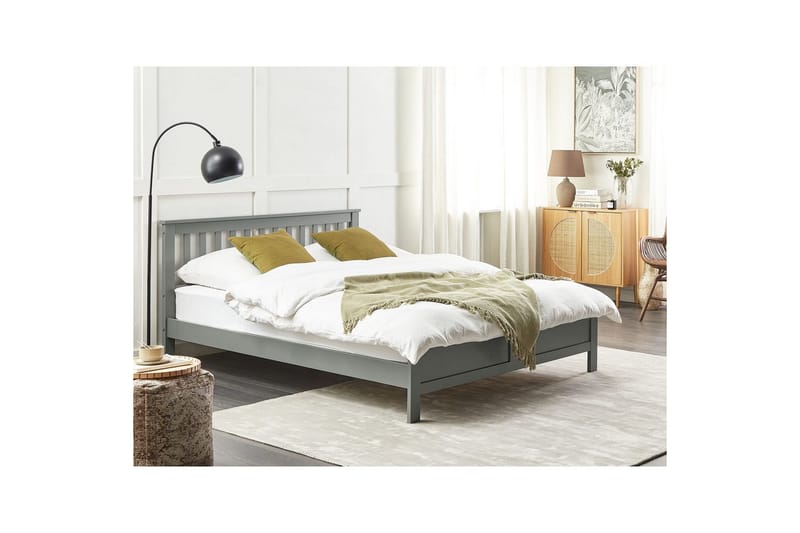 Seng med lamellbunn Mayenne - Grå, 160x200 cm - Møbler - Senger - Sengeramme & sengestamme