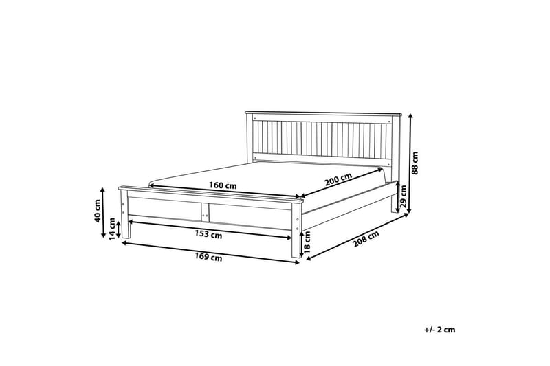 Seng med lamellbunn Mayenne - Mørkt tre, 160x200 cm - Møbler - Senger - Sengeramme & sengestamme