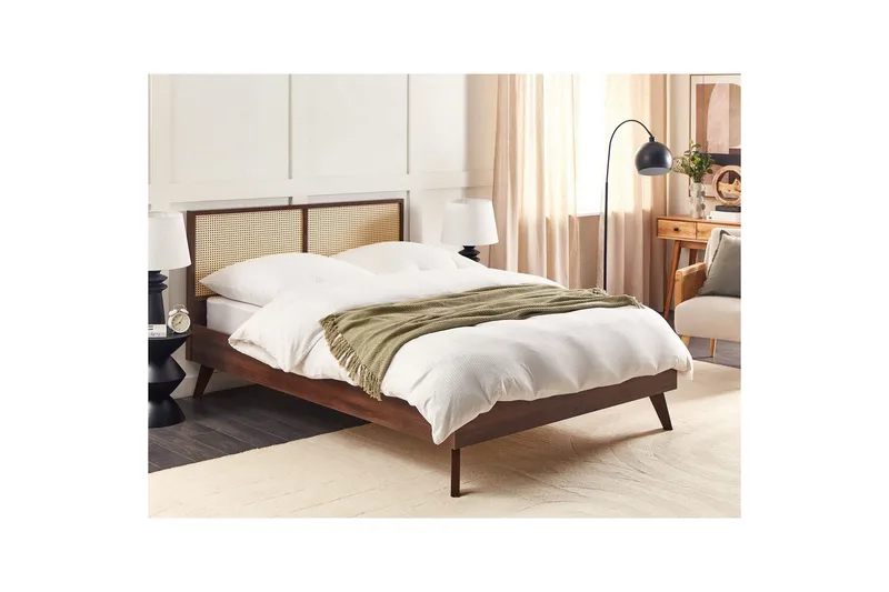 Seng med lamellbunn Monpazier - Mørkt tre, 140x200 cm - Møbler - Senger - Sengeramme & sengestamme