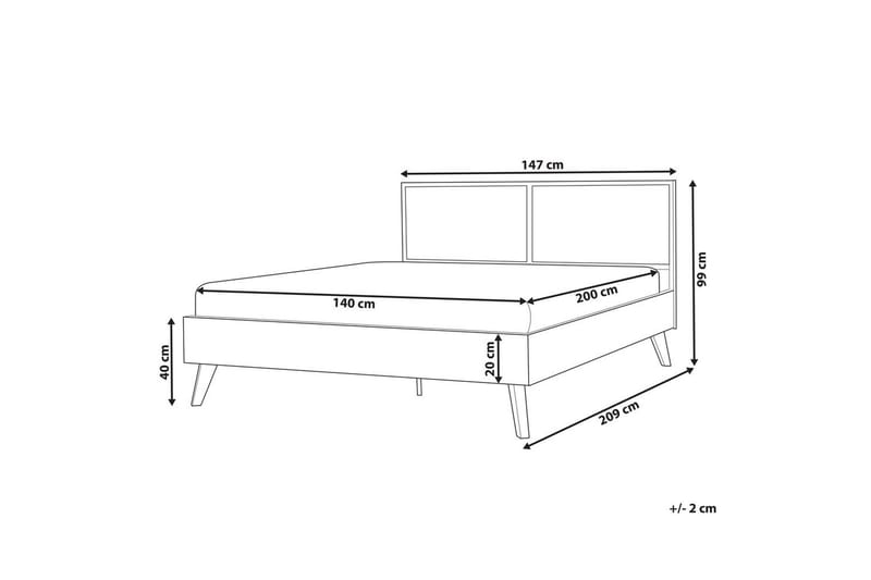 Seng med lamellbunn Monpazier - Mørkt tre, 140x200 cm - Møbler - Senger - Sengeramme & sengestamme