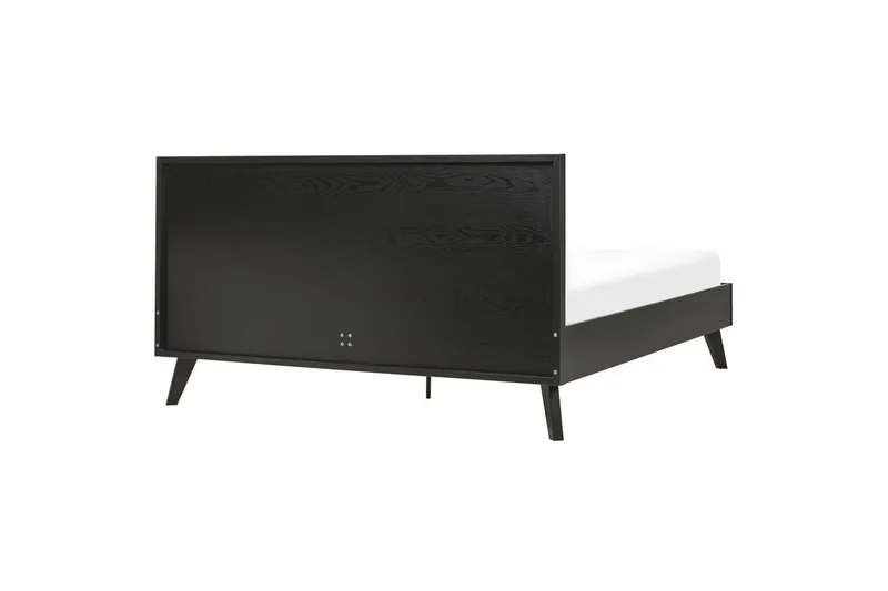 Seng med lamellbunn Monpazier - Svart, lyst tre, 160x200 cm - Møbler - Senger - Sengeramme & sengestamme