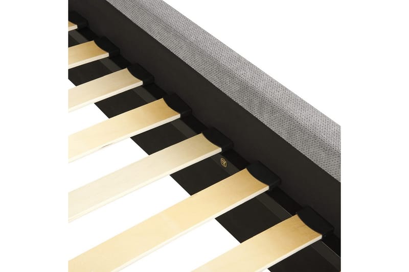 Seng med lamellbunn Valognes - Grå, svart, 160x200 cm - Møbler - Senger - Sengeramme & sengestamme