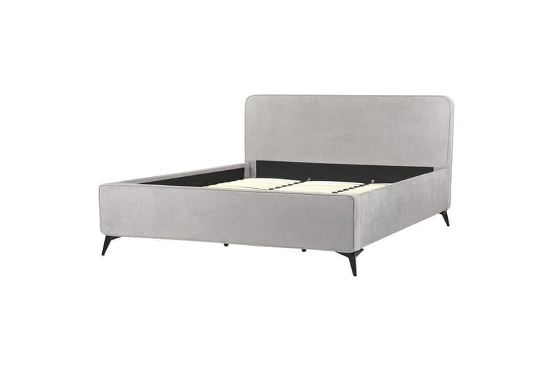 Seng med lamellbunn Valognes - Grå, svart, 180x200 cm - Møbler - Senger - Sengeramme & sengestamme