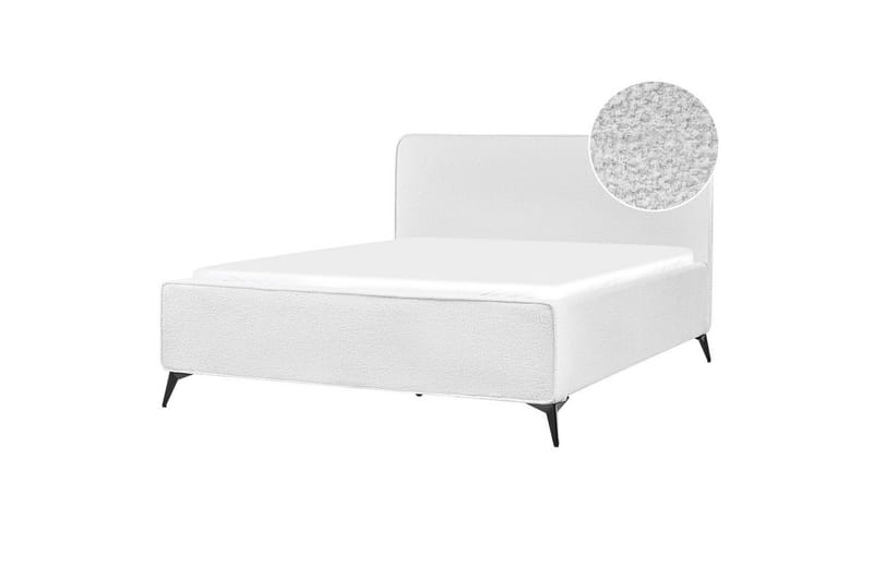 Seng med lamellbunn Valognes - Hvit, Svart, 160x200 cm - Møbler - Senger - Sengeramme & sengestamme