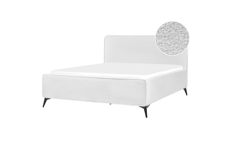 Seng med lamellbunn Valognes - Hvit, Svart, 160x200 cm - Møbler - Senger - Sengeramme & sengestamme