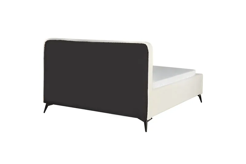 Seng med lamellbunn Valognes - Kremhvit, Svart, 160x200 cm - Møbler - Senger - Sengeramme & sengestamme