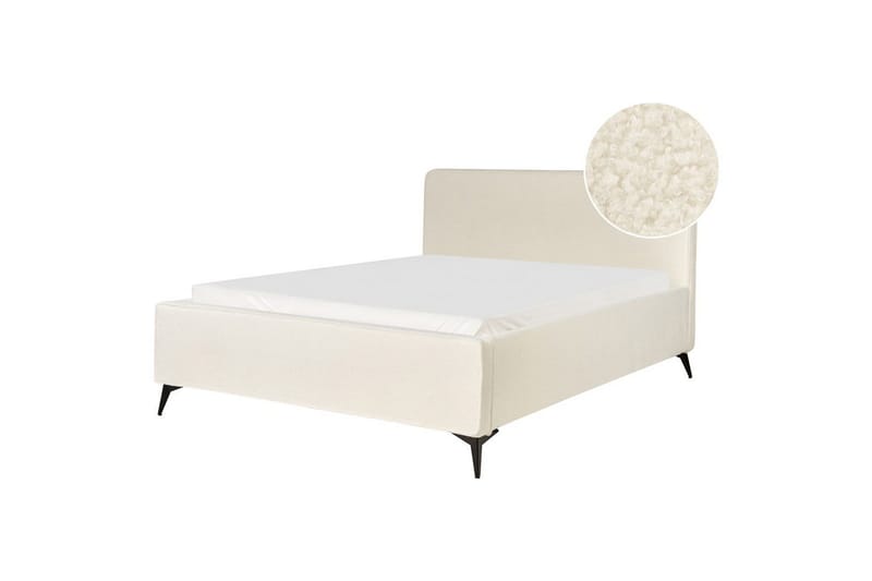 Seng med lamellbunn Valognes, Kremhvit, Svart, 160x200 cm