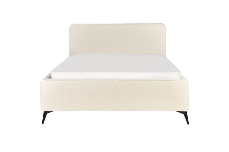 Seng med lamellbunn Valognes - Kremhvit, Svart, 160x200 cm - Møbler - Senger - Sengeramme & sengestamme