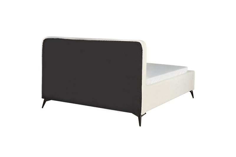 Seng med lamellbunn Valognes - Kremhvit, Svart, 160x200 cm - Møbler - Senger - Sengeramme & sengestamme