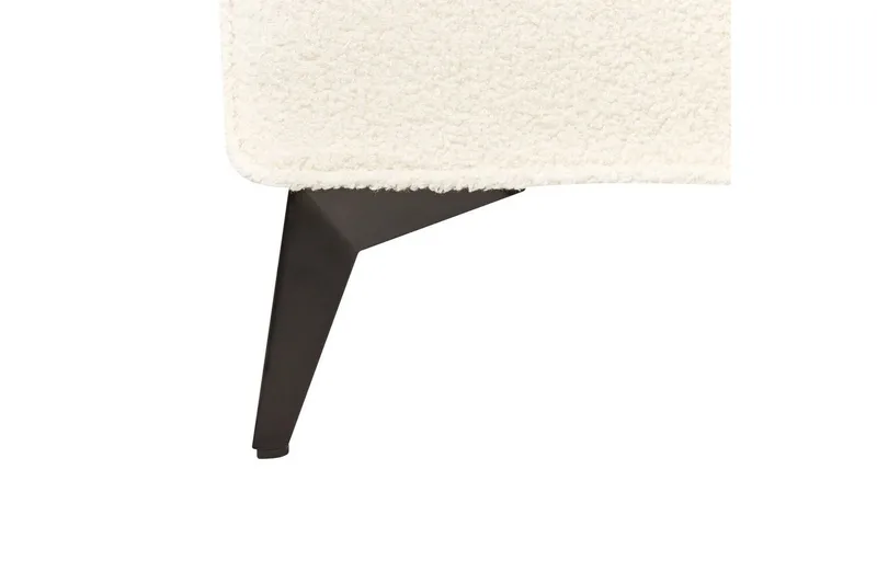 Seng med lamellbunn Valognes - Kremhvit, Svart, 180x200 cm - Møbler - Senger - Sengeramme & sengestamme