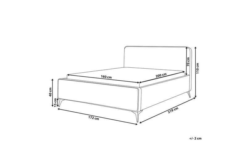 Seng med lamellbunn Valognes - Lysebeige, svart, Lys beige, svart, 160x200 cm - Møbler - Senger - Sengeramme & sengestamme
