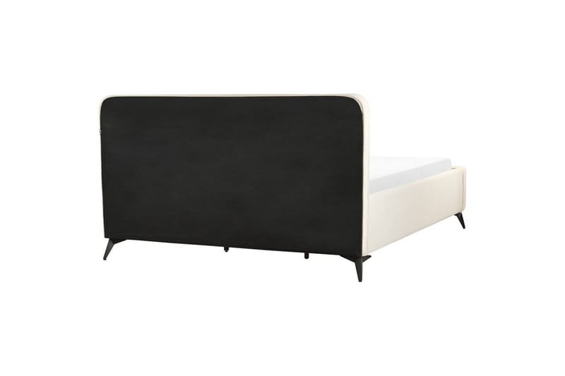 Seng med lamellbunn Valognes - Lysebeige, svart, Lys beige, svart, 180x200 cm - Møbler - Senger - Sengeramme & sengestamme