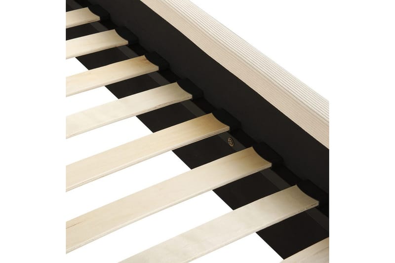Seng med lamellbunn Valognes - Lysebeige, svart, Lys beige, svart, 180x200 cm - Møbler - Senger - Sengeramme & sengestamme