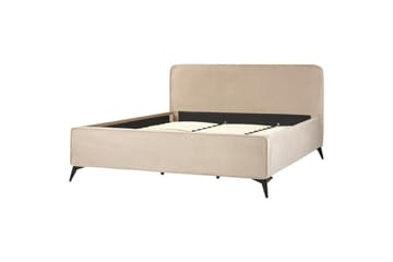 Seng med lamellbunn Valognes - Taupe, svart, 180x200 cm - Møbler - Senger - Sengeramme & sengestamme