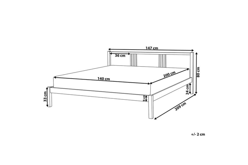 Seng med lamellbunn Vannes - 140x200 cm - Møbler - Senger - Sengeramme & sengestamme